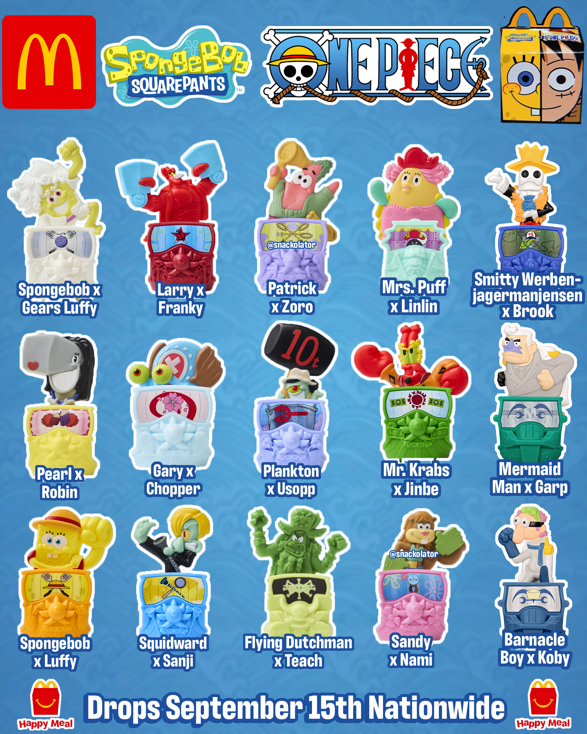 SpongeBob × One Piece Happy Meal collection preview